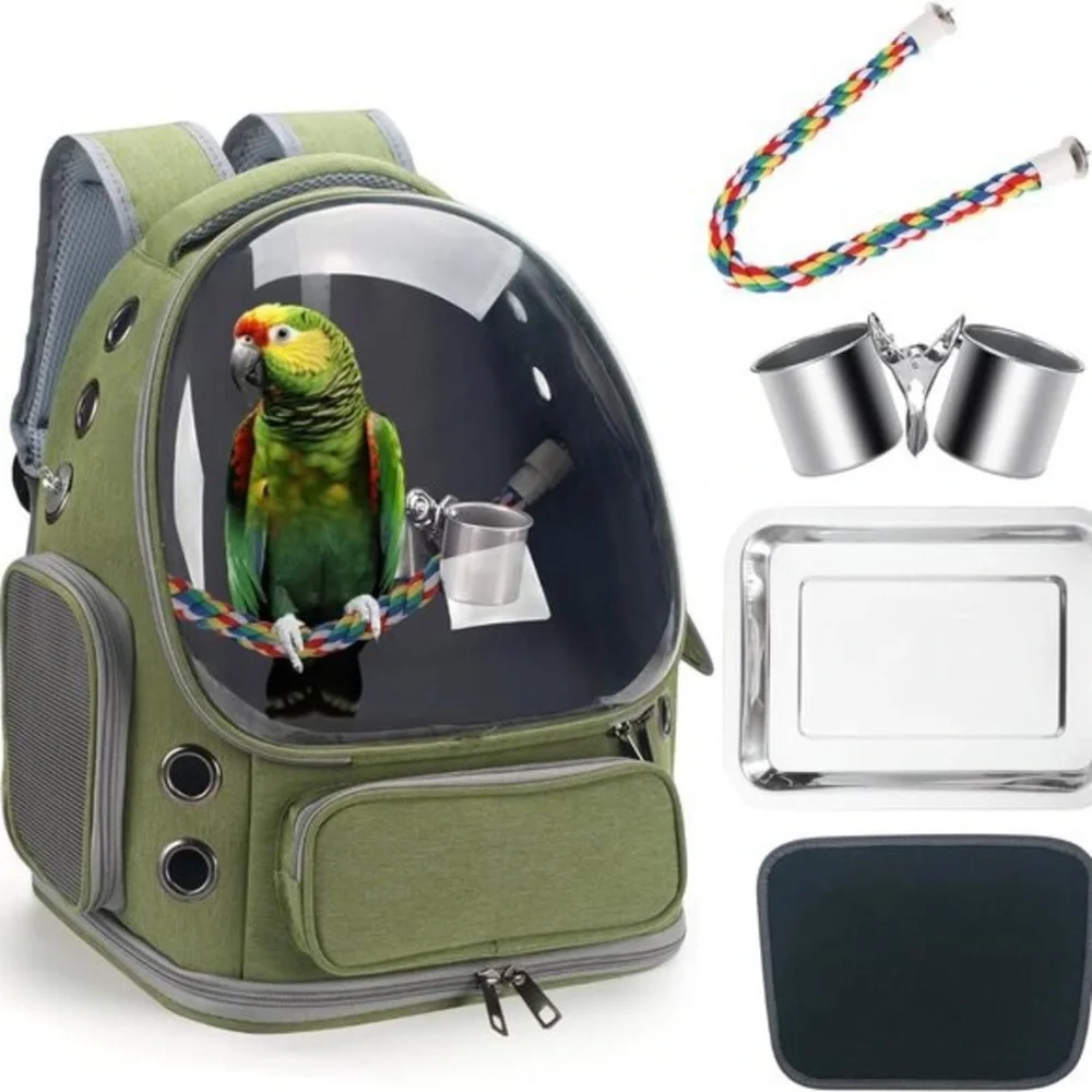 Bird Stand Travel Cage with Stand with Standing Perch and Stainless Steel Tray